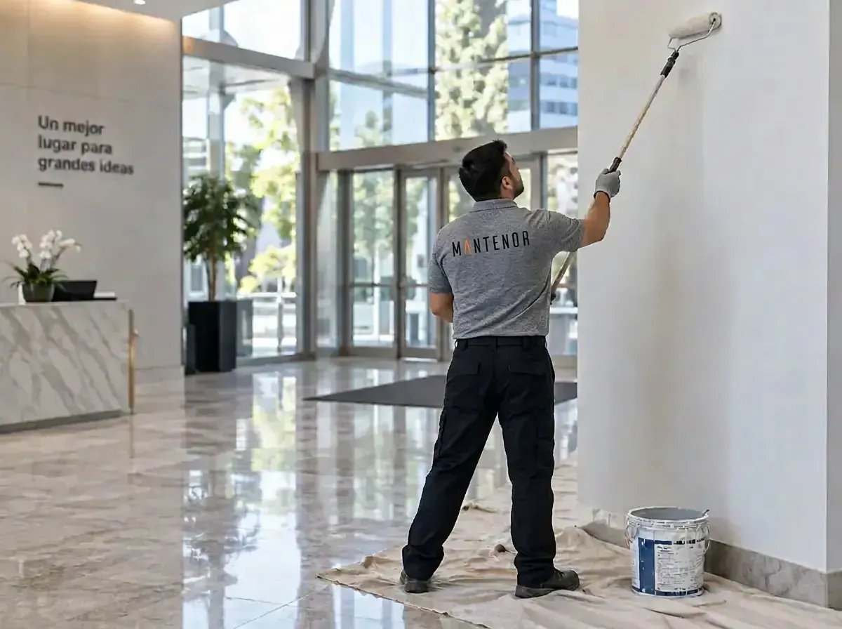Técnico de Mantenor revisando equipos de climatización en un edificio