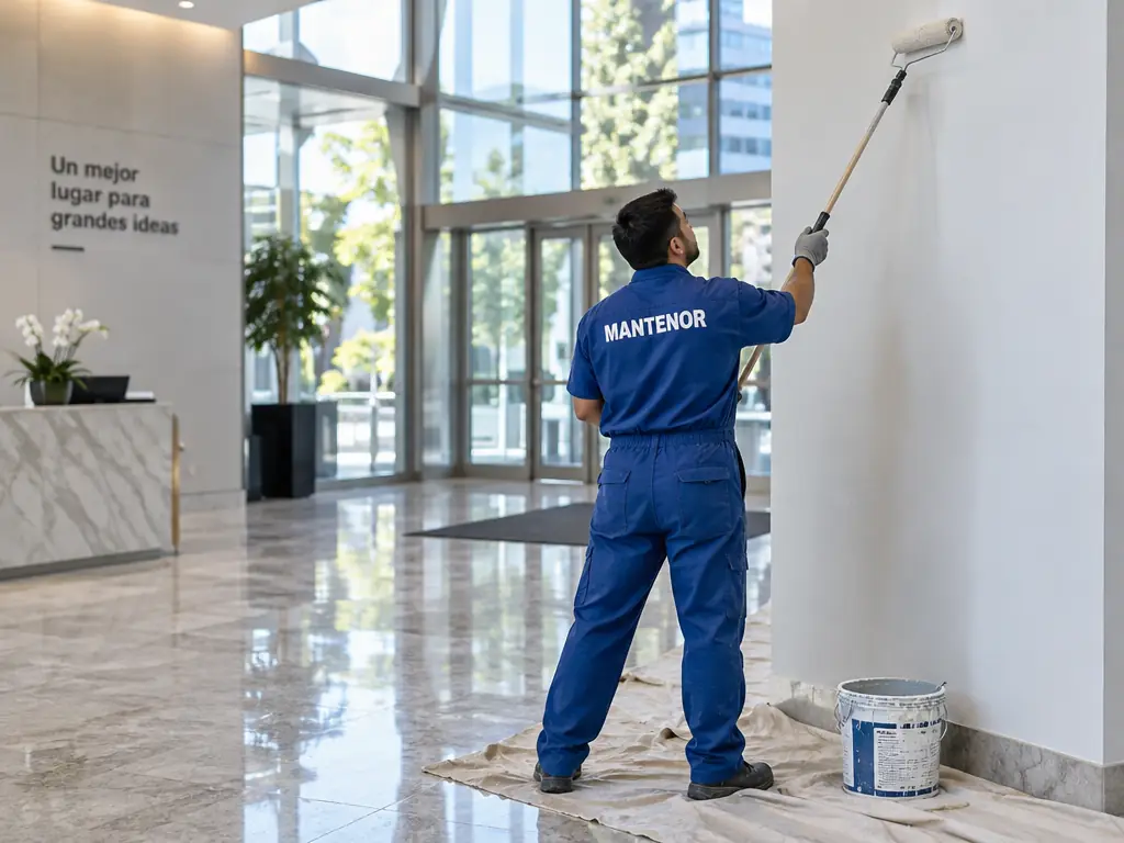 Técnico de Mantenor revisando equipos de climatización en un edificio